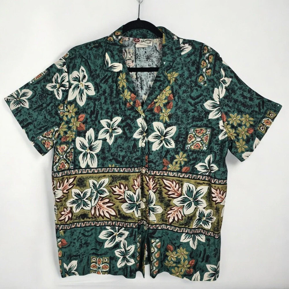 VTG Hilo Hattie Hawaii Midi Dress Matching Hawaiian Shirt Set Woman Medium/Large - Picture 3 of 13